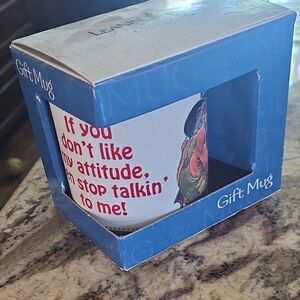 White Ceramic Coffee Mug with Red Text